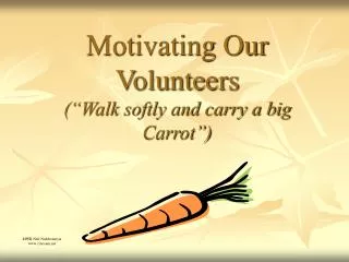 Motivating Our Volunteers (“Walk softly and carry a big Carrot”)