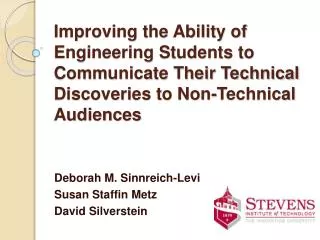 Improving the Ability of Engineering Students to Communicate Their Technical Discoveries to Non-Technical Audiences