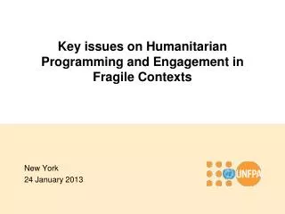 Key issues on Humanitarian Programming and Engagement in Fragile Contexts
