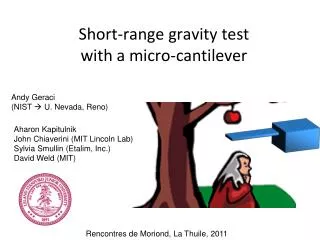 Short-range gravity test with a micro-cantilever