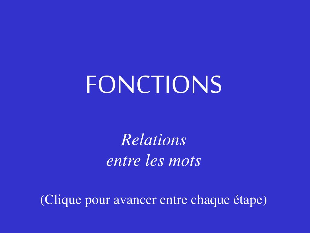 PPT - FONCTIONS PowerPoint Presentation, free download - ID:1429212