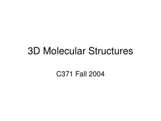 3D Molecular Structures