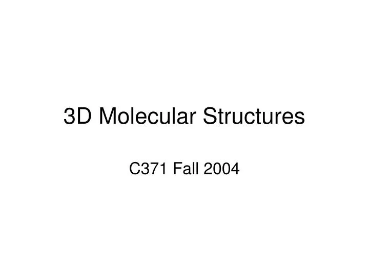 3d molecular structures