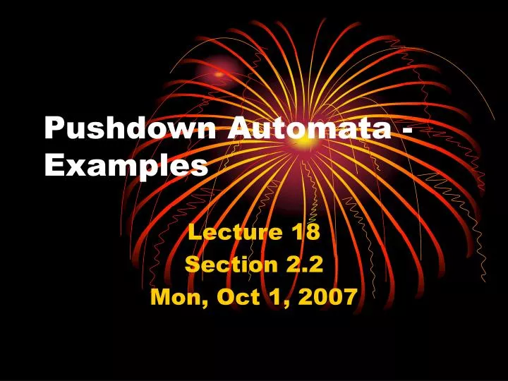 pushdown automata examples