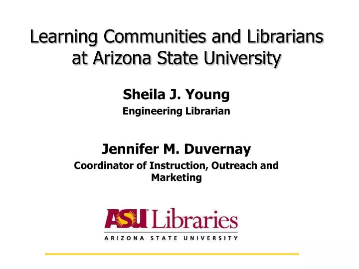 learning communities and librarians at arizona state university