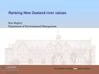 Ranking New Zealand river values