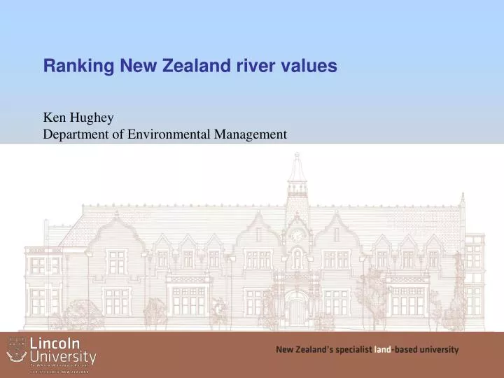 ranking new zealand river values