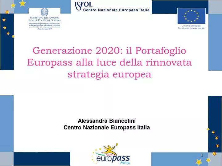 generazione 2020 il portafoglio europass alla luce della rinnovata strategia europea