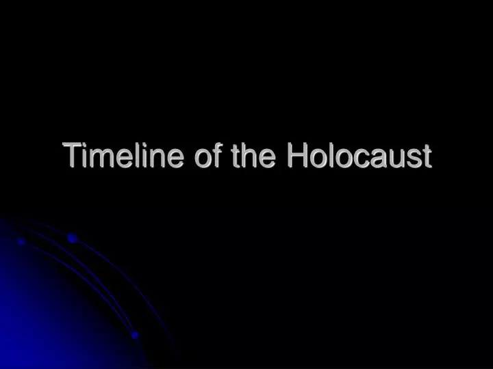 timeline of the holocaust