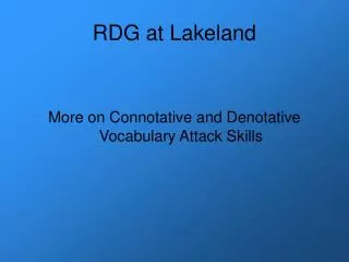 RDG at Lakeland
