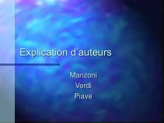 explication d auteurs