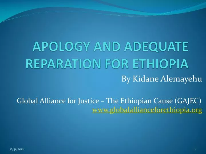 apology and adequate reparation for ethiopia