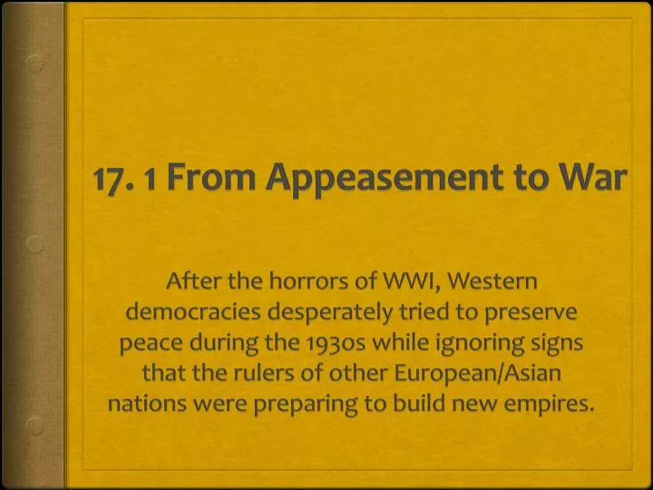 17 1 from appeasement to war