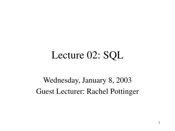 lecture 02 sql