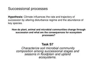 Task S7 Characterize soil microbial community composition among successional stages and seasons in floodplain and upland