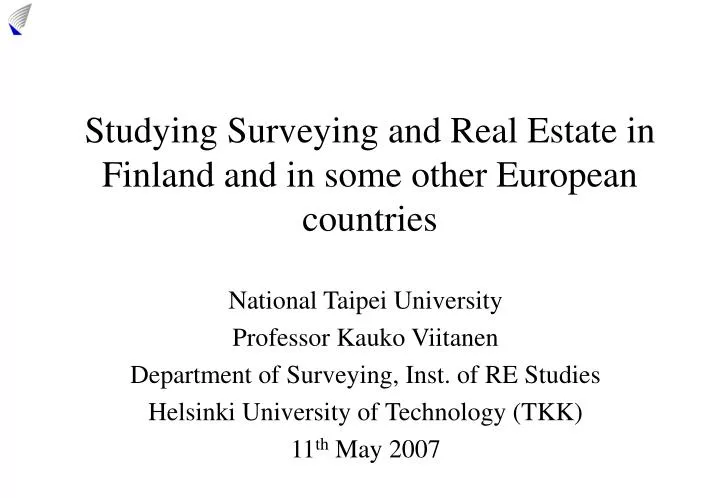studying surveying and real estate in finland and in some other european countries
