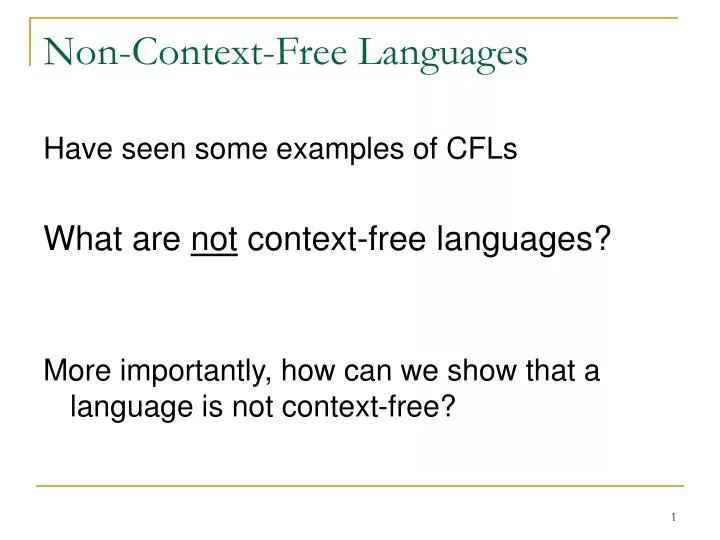 non context free languages