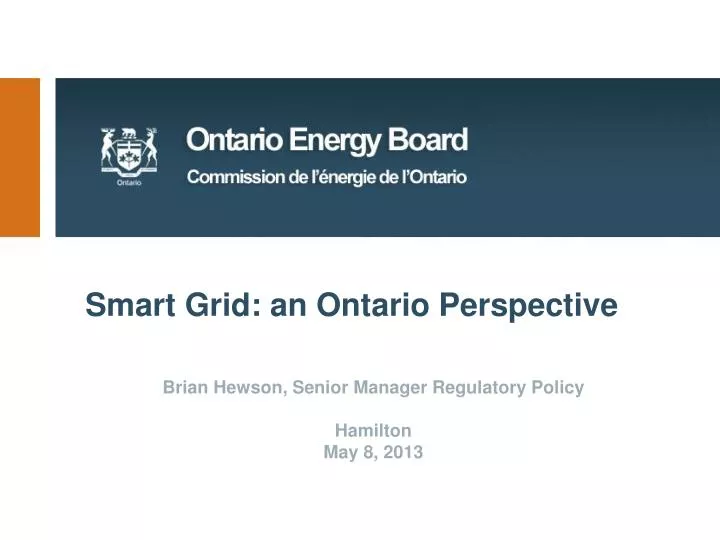 smart grid an ontario perspective