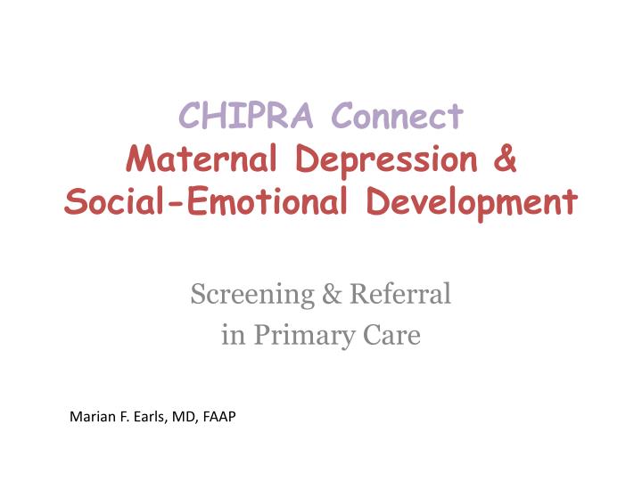 chipra connect maternal depression social emotional development