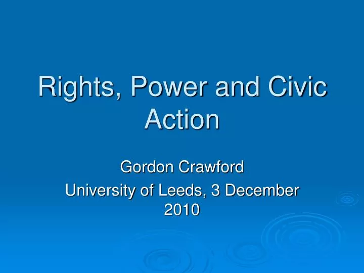 rights power and civic action