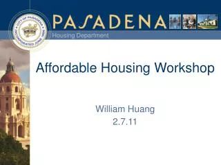 Affordable Housing Workshop