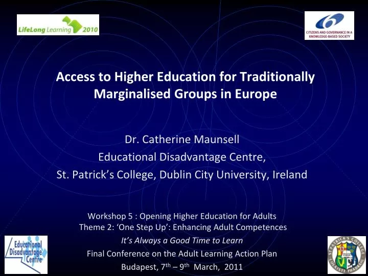 access to higher education for traditionally marginalised groups in europe