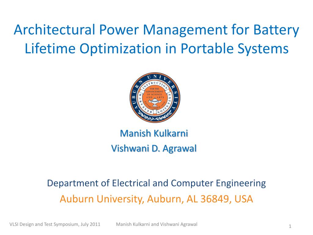 Battery Optimization Powerpoint PPT - Architectural Power Management for Battery Lifetime Optimization ...