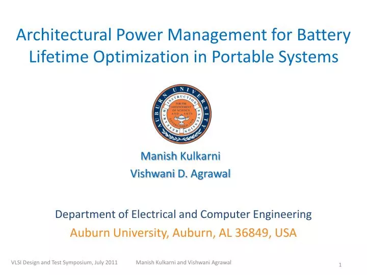architectural power management for battery lifetime optimization in portable systems