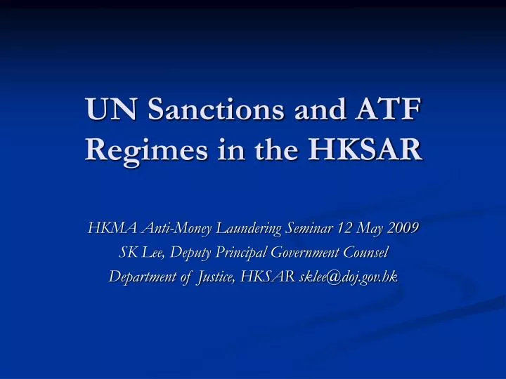 un sanctions and atf regimes in the hksar