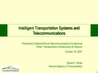 Intelligent Transportation Systems and Telecommunications