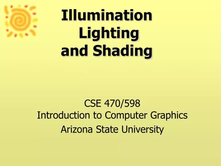 illumination lighting and shading