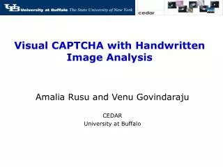 Visual CAPTCHA with Handwritten Image Analysis