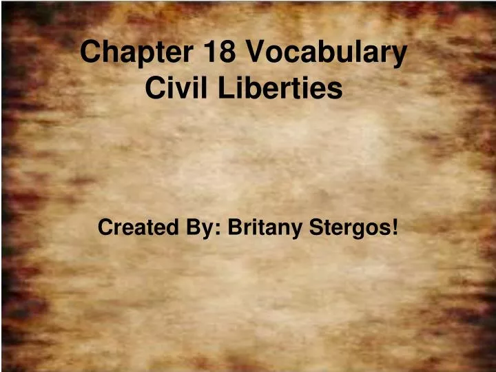 chapter 18 vocabulary civil liberties