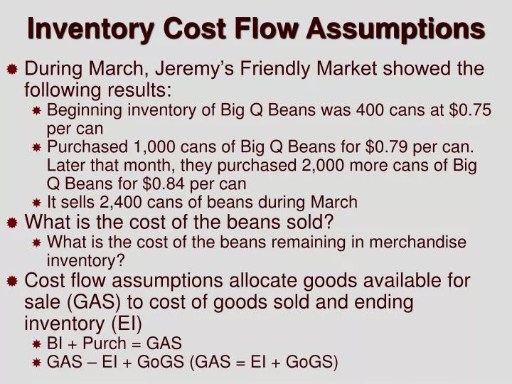 inventory cost flow assumptions
