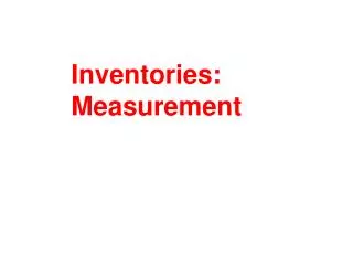 Inventories: Measurement
