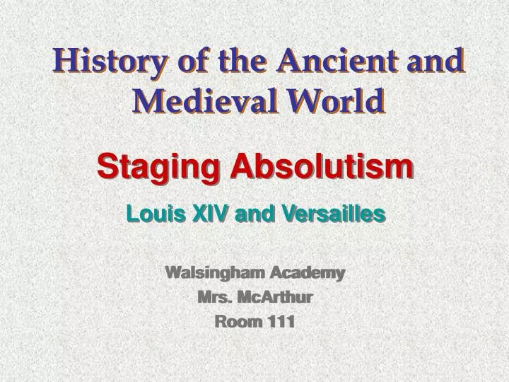 history of the ancient and medieval world