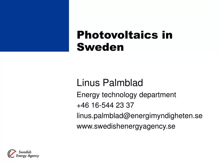 photovoltaics in sweden
