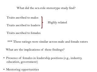 What did the sex-role stereotype study find?