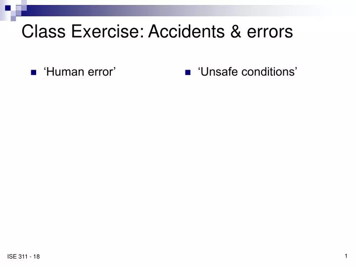 class exercise accidents errors