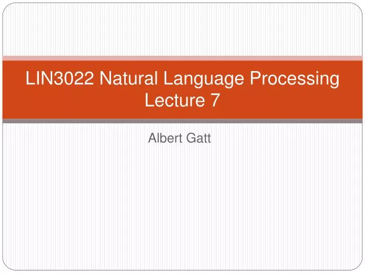 lin3022 natural language processing lecture 7