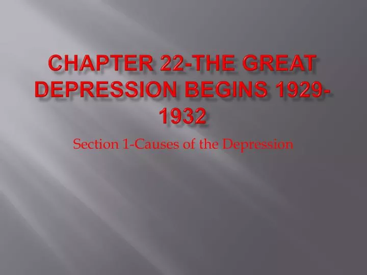 chapter 22 the great depression begins 1929 1932