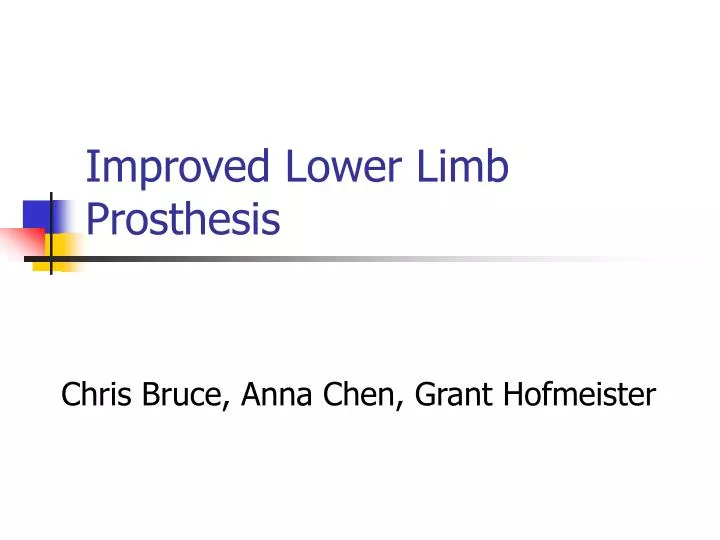 improved lower limb prosthesis