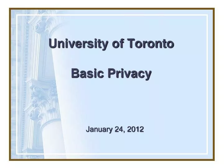university of toronto basic privacy
