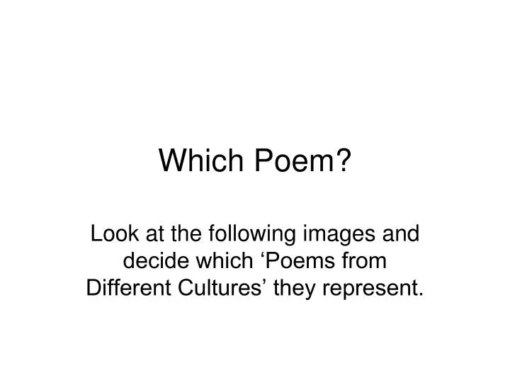 which poem