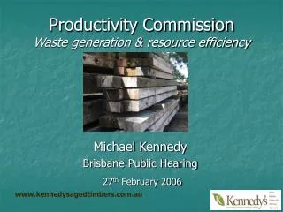 Productivity Commission Waste generation &amp; resource efficiency