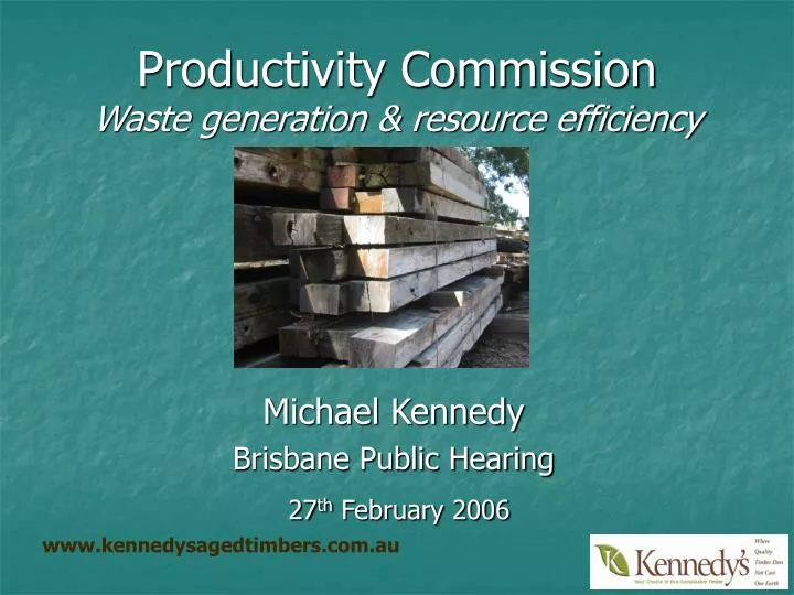 productivity commission waste generation resource efficiency