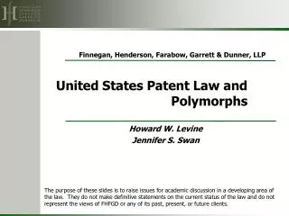 United States Patent Law and Polymorphs