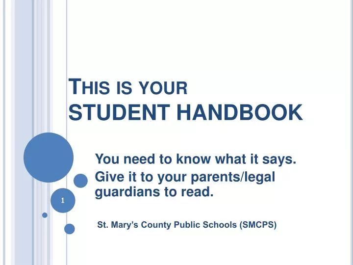 this is your student handbook