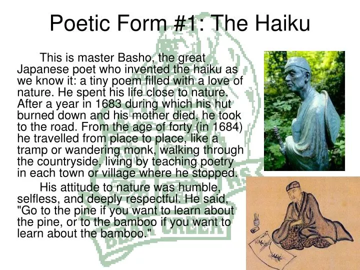 poetic form 1 the haiku