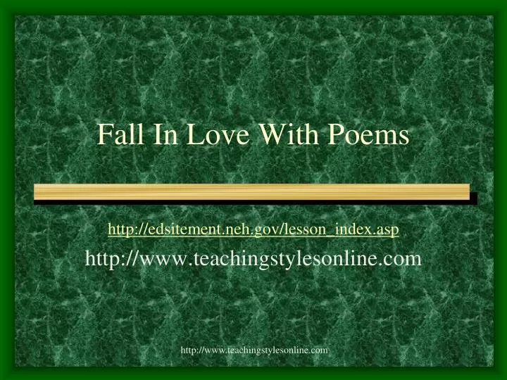 fall in love with poems